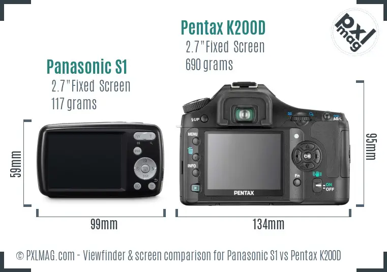 Panasonic S1 vs Pentax K200D Screen and Viewfinder comparison
