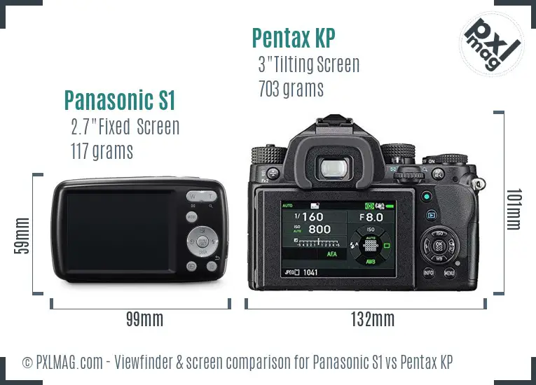 Panasonic S1 vs Pentax KP Screen and Viewfinder comparison