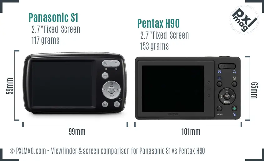 Panasonic S1 vs Pentax H90 Screen and Viewfinder comparison