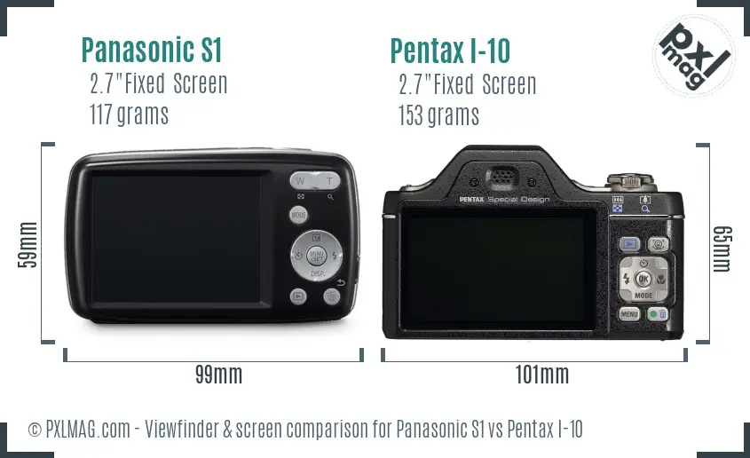 Panasonic S1 vs Pentax I-10 Screen and Viewfinder comparison