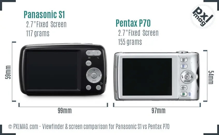 Panasonic S1 vs Pentax P70 Screen and Viewfinder comparison