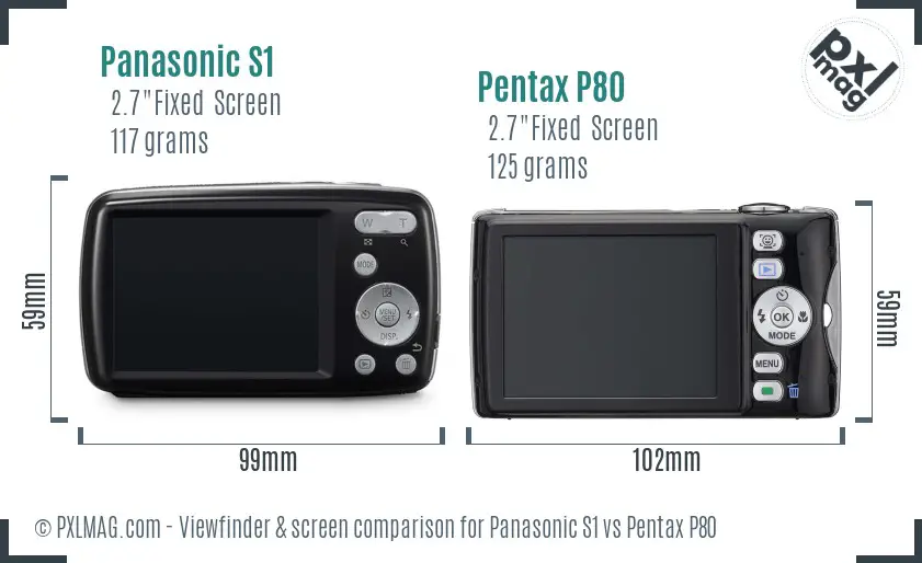 Panasonic S1 vs Pentax P80 Screen and Viewfinder comparison
