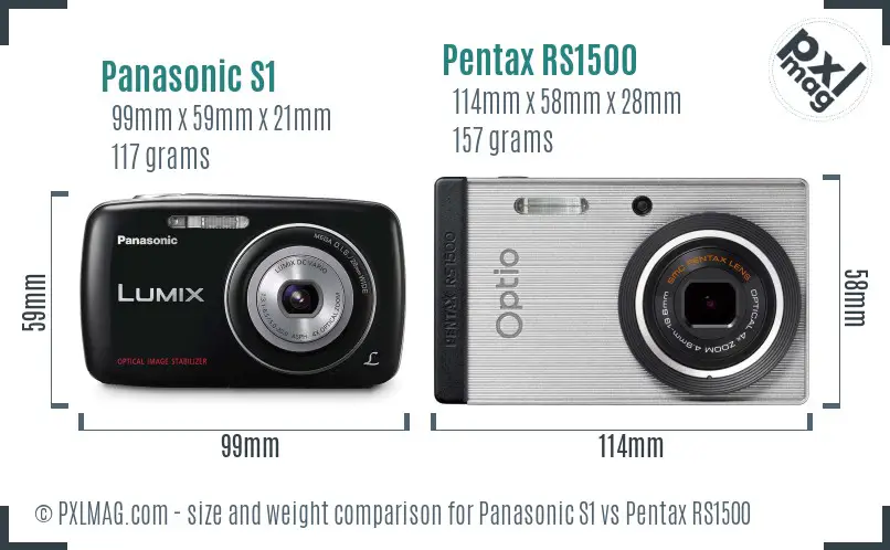 Panasonic S1 vs Pentax RS1500 size comparison