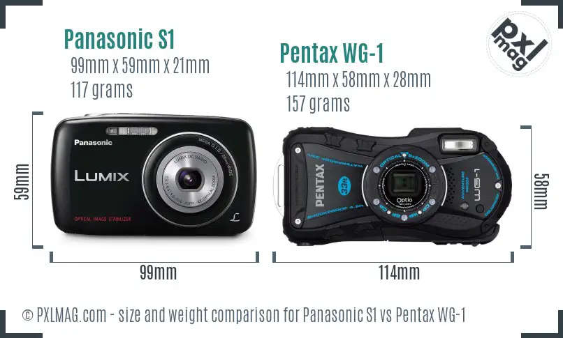 Panasonic S1 vs Pentax WG-1 size comparison