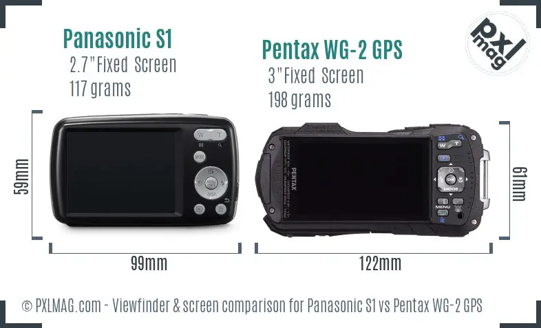 Panasonic S1 vs Pentax WG-2 GPS Screen and Viewfinder comparison