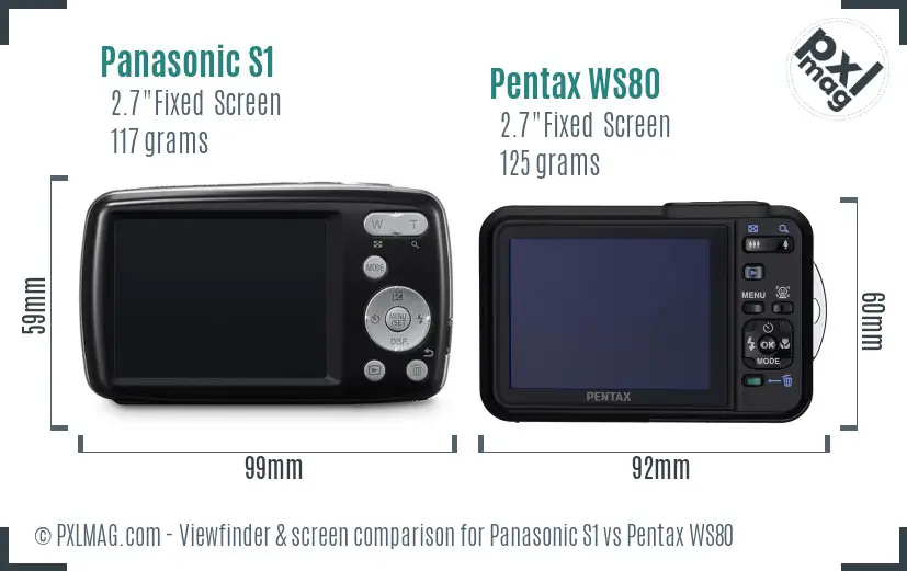 Panasonic S1 vs Pentax WS80 Screen and Viewfinder comparison