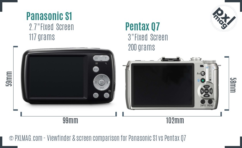 Panasonic S1 vs Pentax Q7 Screen and Viewfinder comparison