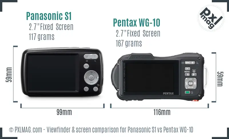 Panasonic S1 vs Pentax WG-10 Screen and Viewfinder comparison