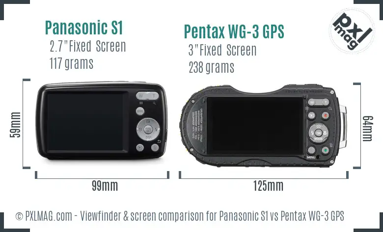 Panasonic S1 vs Pentax WG-3 GPS Screen and Viewfinder comparison