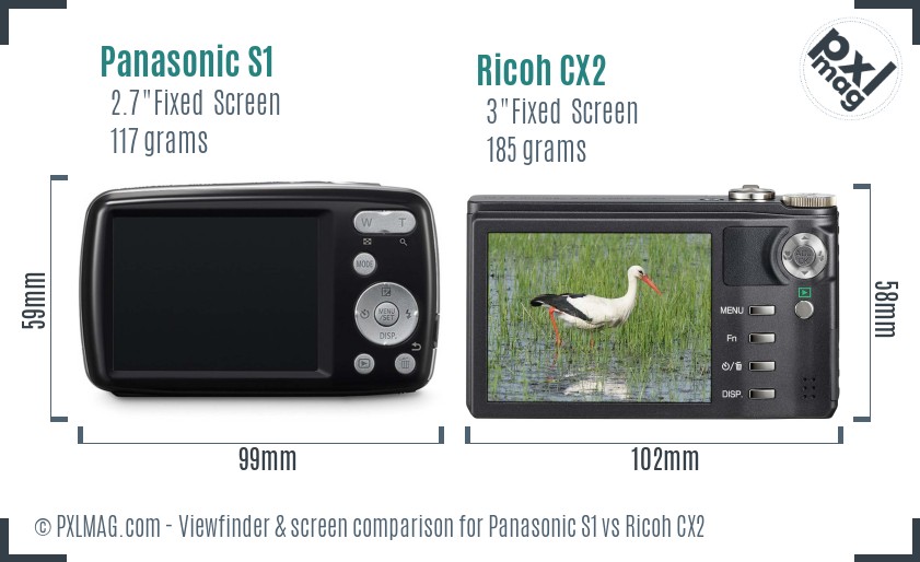 Panasonic S1 vs Ricoh CX2 Screen and Viewfinder comparison