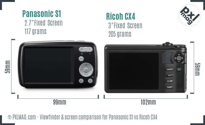 Panasonic S1 vs Ricoh CX4 Screen and Viewfinder comparison