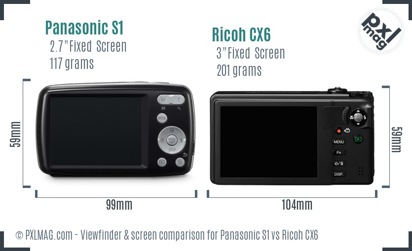 Panasonic S1 vs Ricoh CX6 Screen and Viewfinder comparison