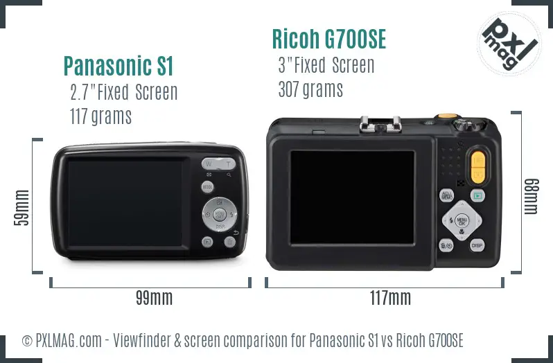 Panasonic S1 vs Ricoh G700SE Screen and Viewfinder comparison