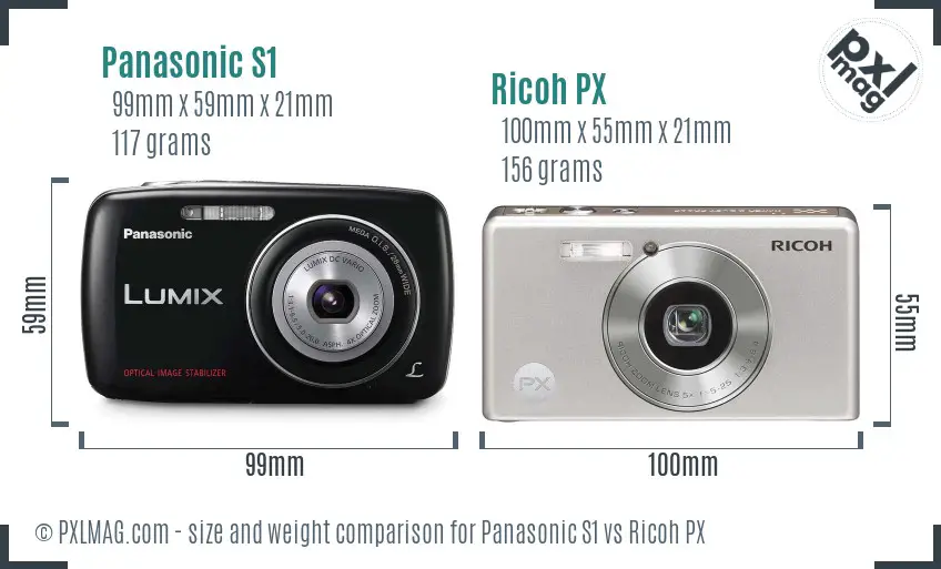 Panasonic S1 vs Ricoh PX size comparison Panasonic S1 vs Ricoh PX size comparison