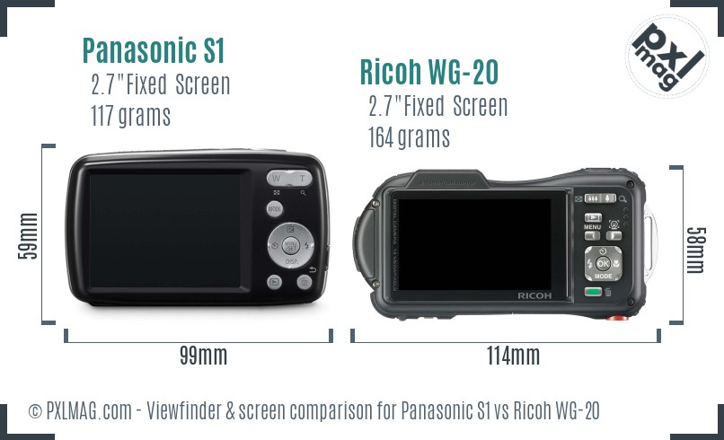 Panasonic S1 vs Ricoh WG-20 Screen and Viewfinder comparison