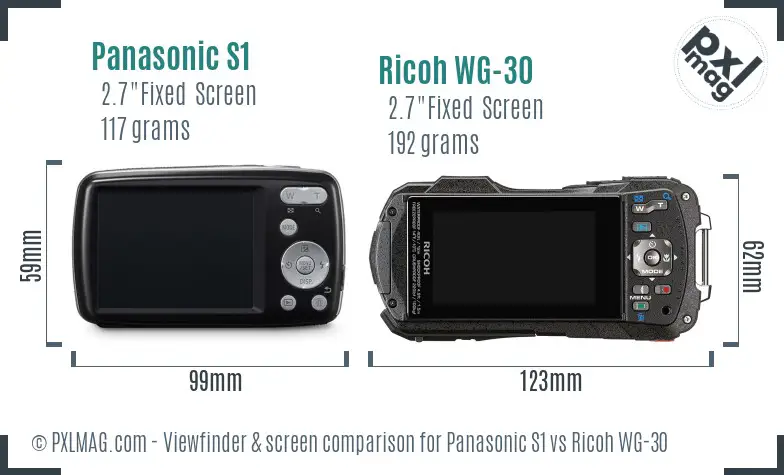 Panasonic S1 vs Ricoh WG-30 Screen and Viewfinder comparison