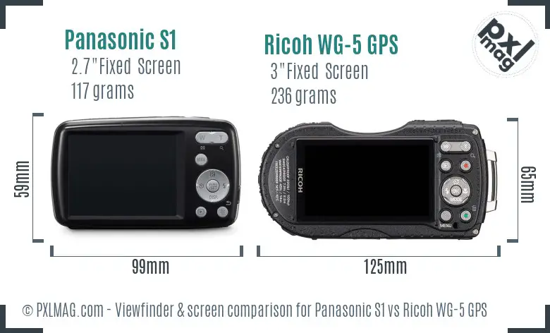Panasonic S1 vs Ricoh WG-5 GPS Screen and Viewfinder comparison