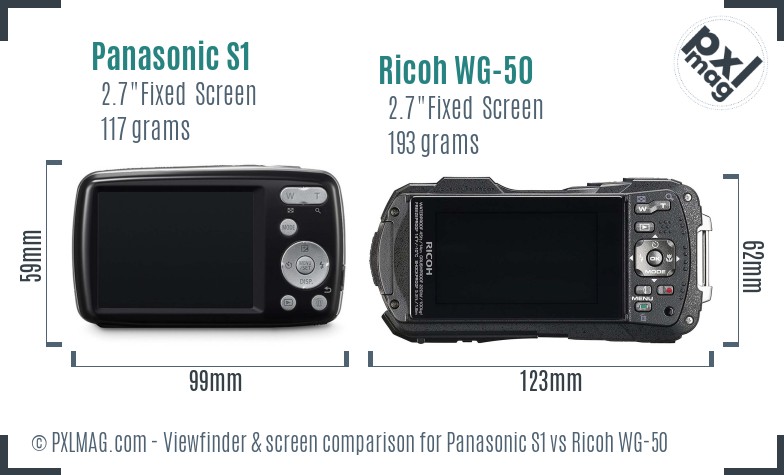 Panasonic S1 vs Ricoh WG-50 Screen and Viewfinder comparison