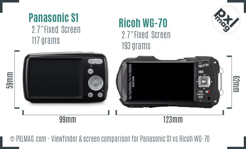Panasonic S1 vs Ricoh WG-70 Screen and Viewfinder comparison
