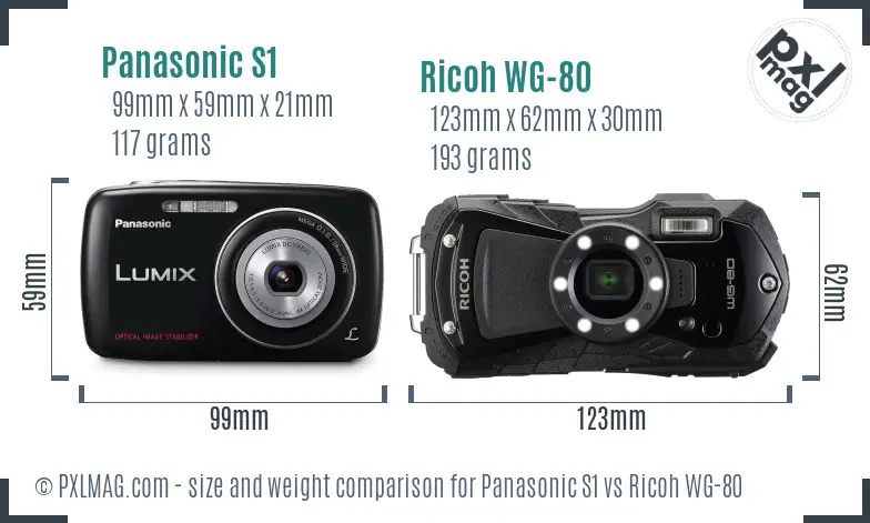 Panasonic S1 vs Ricoh WG-80 size comparison Panasonic S1 vs Ricoh WG-80 size comparison