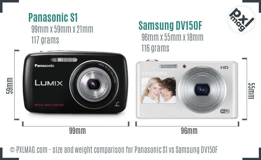 Panasonic S1 vs Samsung DV150F size comparison