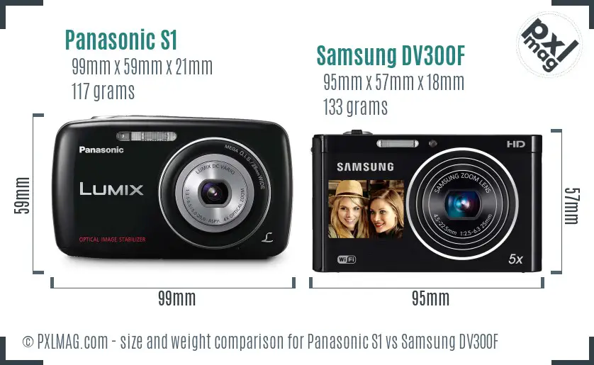 Panasonic S1 vs Samsung DV300F size comparison