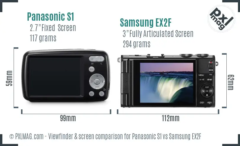 Panasonic S1 vs Samsung EX2F Screen and Viewfinder comparison