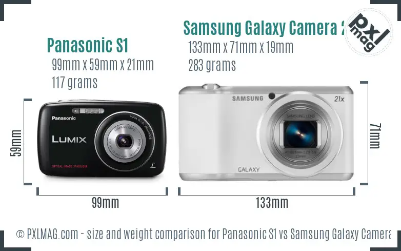 Panasonic S1 vs Samsung Galaxy Camera 2 size comparison