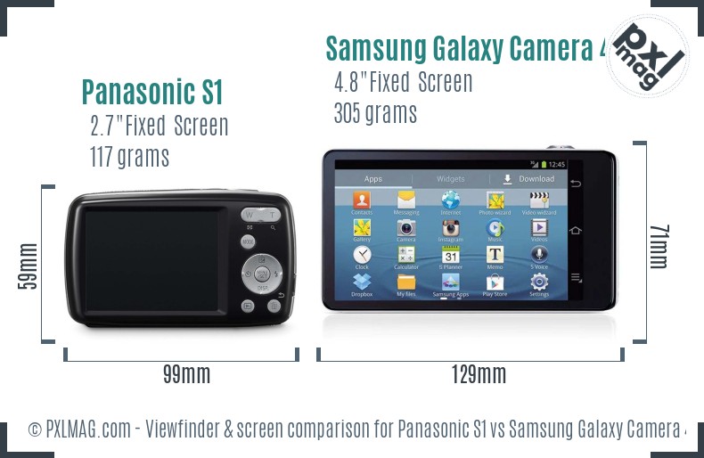 Panasonic S1 vs Samsung Galaxy Camera 4G Screen and Viewfinder comparison