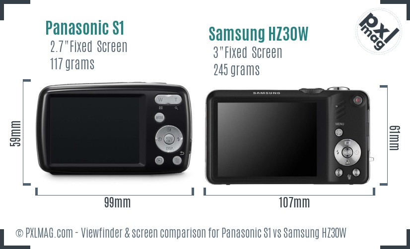 Panasonic S1 vs Samsung HZ30W Screen and Viewfinder comparison