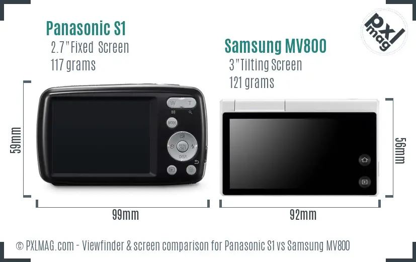 Panasonic S1 vs Samsung MV800 Screen and Viewfinder comparison