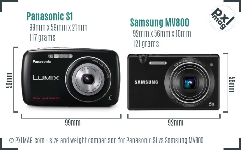 Panasonic S1 vs Samsung MV800 size comparison