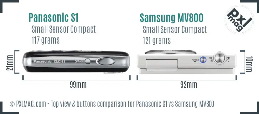 Panasonic S1 vs Samsung MV800 top view buttons comparison