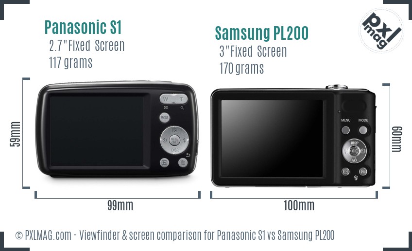 Panasonic S1 vs Samsung PL200 Screen and Viewfinder comparison