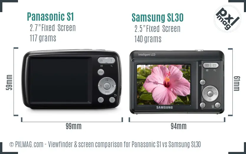 Panasonic S1 vs Samsung SL30 Screen and Viewfinder comparison