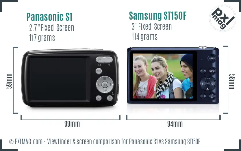 Panasonic S1 vs Samsung ST150F Screen and Viewfinder comparison