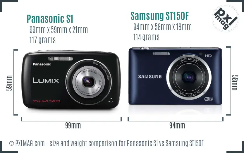 Panasonic S1 vs Samsung ST150F size comparison