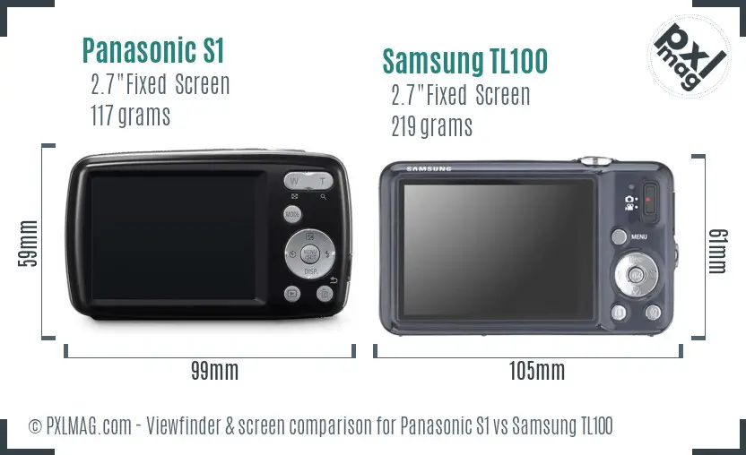Panasonic S1 vs Samsung TL100 Screen and Viewfinder comparison Panasonic S1 vs Samsung TL100 Screen and Viewfinder comparison
