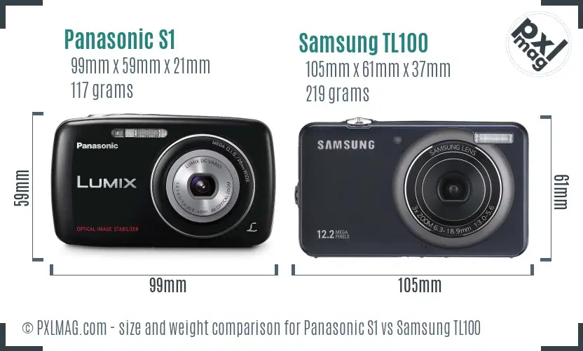 Panasonic S1 vs Samsung TL100 size comparison Panasonic S1 vs Samsung TL100 size comparison