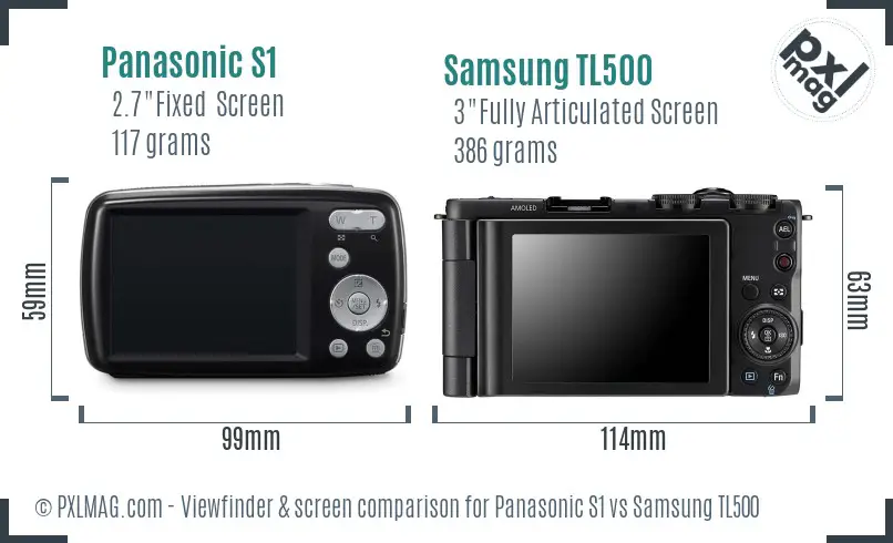 Panasonic S1 vs Samsung TL500 Screen and Viewfinder comparison