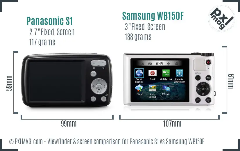 Panasonic S1 vs Samsung WB150F Screen and Viewfinder comparison
