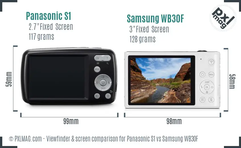 Panasonic S1 vs Samsung WB30F Screen and Viewfinder comparison