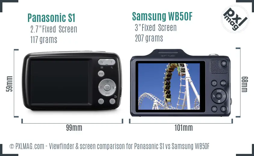 Panasonic S1 vs Samsung WB50F Screen and Viewfinder comparison