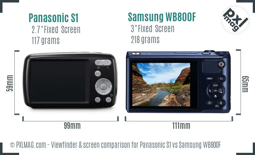 Panasonic S1 vs Samsung WB800F Screen and Viewfinder comparison Panasonic S1 vs Samsung WB800F Screen and Viewfinder comparison