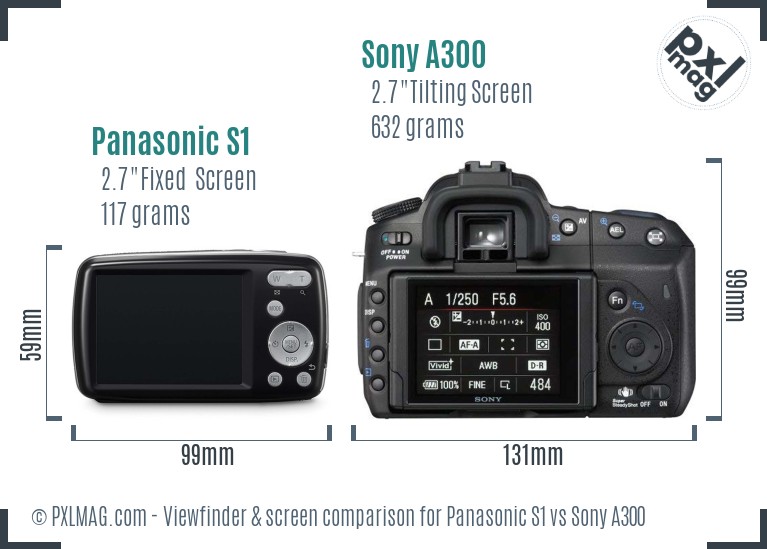 Panasonic S1 vs Sony A300 Screen and Viewfinder comparison