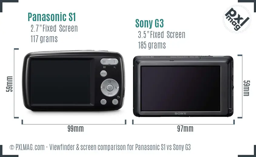 Panasonic S1 vs Sony G3 Screen and Viewfinder comparison