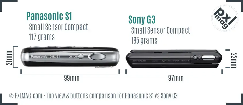 Panasonic S1 vs Sony G3 top view buttons comparison