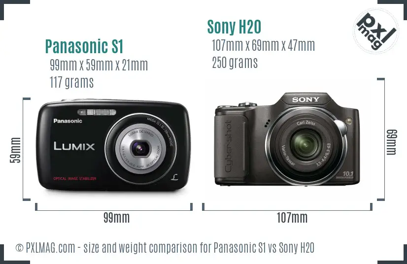 Panasonic S1 vs Sony H20 size comparison Panasonic S1 vs Sony H20 size comparison