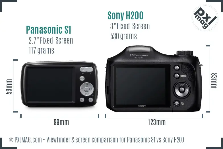 Panasonic S1 vs Sony H200 Screen and Viewfinder comparison