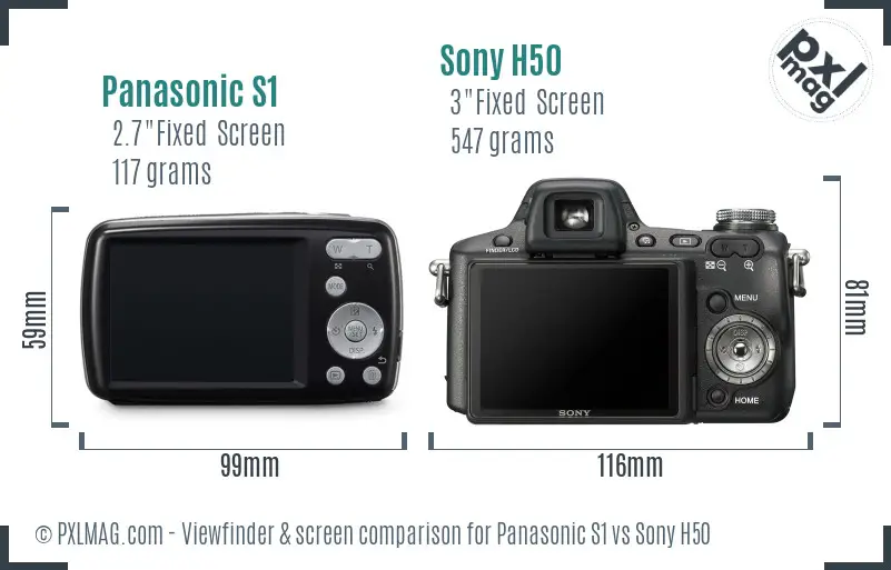 Panasonic S1 vs Sony H50 Screen and Viewfinder comparison